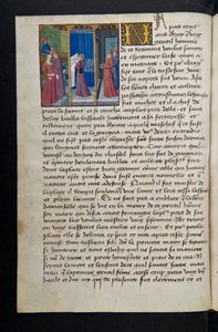 MS Hunter 252 068v Página da Hundred News News, c.1461-62 de French School