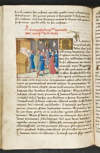 MS Hunter 252 Página de 117 páginas de notícias de cem notícias, c.1461-62 de French School