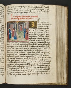 MS Hunter 252 Página 129r de Notícias de Cem Notícias, c.1461-62 de French School