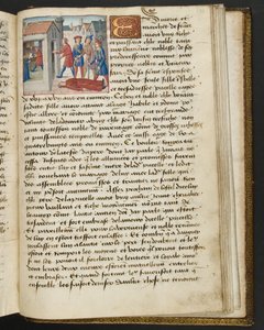 MS Hunter 252 194r Página da Hundred News News, c.1461-62 de French School