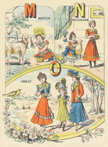 MNO: ovelha, necessiário, pássaro de French School