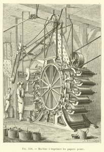 Máquina de impressão de papel de parede (gravura) de French School