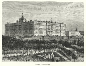 Madrid, Palais Royal (gravura) de French School