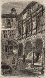 Casa de Agnes Sorel ou Hotel Euverte-Hatte (1524) em Orleans - gravura em "Histoire de France" de Victor Duruy (1811-1894) - 1882 de French School