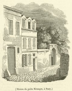 Maison du poete Beranger, a Passy (gravura) de French School