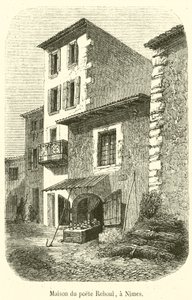 Casa do poeta Reboul, em Nimes (gravura) de French School