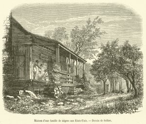 Casa de uma família negra nos EUA (gravura) de French School