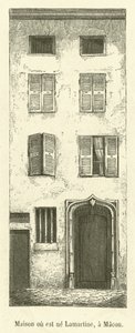 Casa onde nasceu Lamartine, em Macon (gravura) de French School