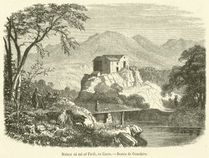 Casa onde nasceu Paoli, na Córsega (gravura) de French School