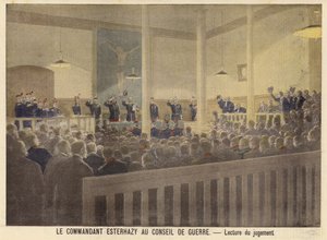 Major Esterhazy antes do tribunal militar de French School