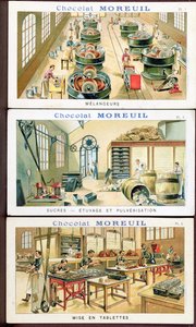 Fazendo chocolate, publicidade de imagem o chocolate Moreuil, c.1900 (também veja 289139) de French School