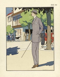 Fato de homem, de Marc-Luc, pub. 1923 (gravura em pochoir) de French School