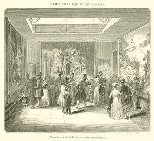 Manufacture des Gobelins, Sala de Exposições (gravura) de French School