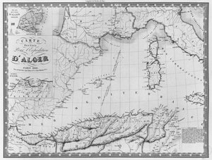 Mapa elaborado para a expedição de Argel, 1830