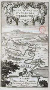 Mapa da Situação do Paraíso Terrestre, 1691 de French School