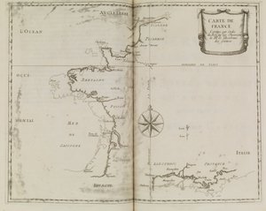 Mapa de França, c.1693 (gravura) de French School