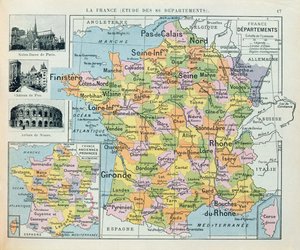 Mapa da França, c. 1914