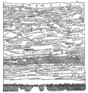 Mapa da Gália - fragmento de French School
