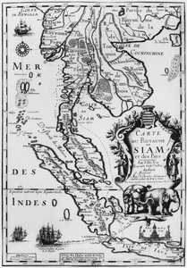 Mapa do Reino do Sião, Paris, 1686