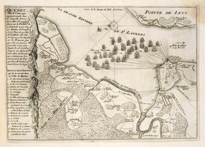 Mapa do Cerco de Quebec pela Frota Britânica, 1670