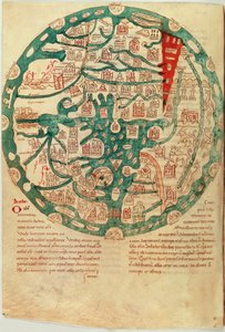 Mappamundi, depois de Isidore de Sevilha, c.1130-1135 de French School