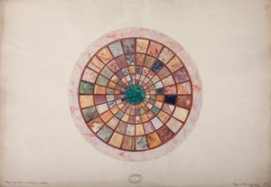 Mosaico de mármore no topo do pedestal feito para a princesa Elisa, c.1900-20 de French School