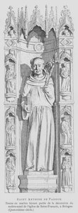 Estátua em mármore de Santo Antônio de Pádua, Basílica de São Francisco, Bolonha, Itália (Litho) de French School