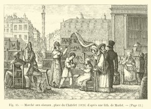 Passarela, Place du Chatelet, 1820, dapres uma lenda de Marlet de French School