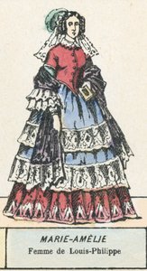 Marie-Amelie, Mulher de Louis-Philippe (gravura a cores) de French School