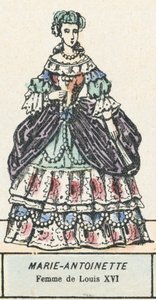 Marie-Antoinette, Esposa de Luís XVI (gravura a cores) de French School
