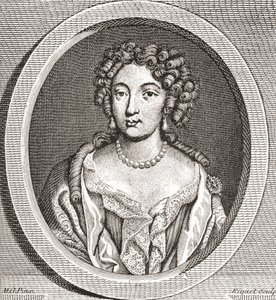 Marie Angélique de Scorailles, 1661 1681. nobre francesa e uma das muitas amantes de Luís XIV. De Les Heures Libres publicado em 1908. de French School