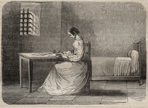 Marie Fortunee Capelle, Marie Lafarge (Madame) (1816-1852) Criminal francesa em sua prisão - Gravação em "Causes celebres de tous les peuples" de Armand Fouquier (1817-18?) 1858-1867 - coleção particular de French School