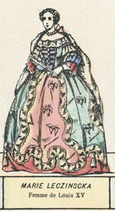 Marie Leczinscka, Mulher de Luís XV (gravura a cores) de French School