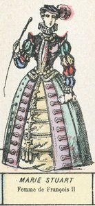 Mary Stuart, Esposa de Francisco II (gravura colorida) de French School