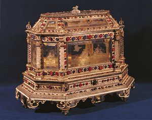 Baú de casamento, 1753 (marfim, esmalte, cristal e pedras semipreciosas)