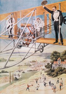 Casamento em um avião, ilustração do Le Petit Journal 1911 de French School
