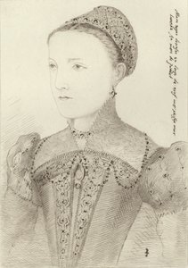 Mary Queen of Scots como uma jovem mulher de French School