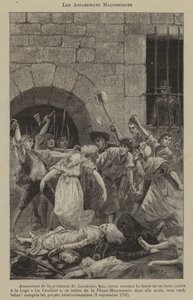 Assassinatos maçónicos (gravura) de French School
