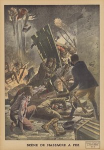 Massacre em Fez, Marrocos (cor litho) de French School
