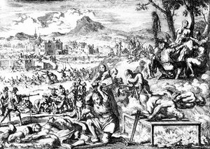 Massacre na Irlanda em 1644, c.1685 de French School