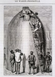 Maston tinha engordado - em From the Earth to the Moon por Jules Verne de French School