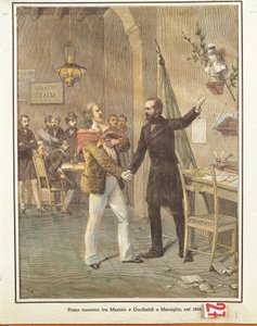 Encontro de Mazzini e Garibaldi em Marselha de French School