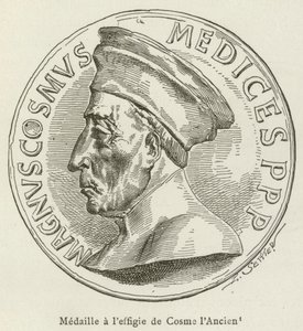 Medalha com a efígie de Cosmo, o Ancião (gravura) de French School