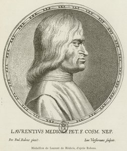Medalhão de Lorenzo de Medici (gravura) de French School
