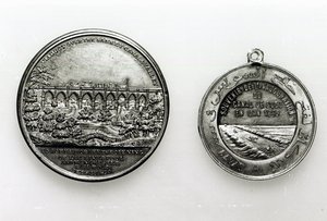 Medalha comemorativa da abertura do Canal de Suez, 1869 (metal) de French School