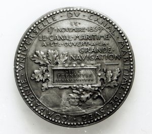 Medalha comemorativa da abertura do Canal de Suez em 17 de novembro de 1869 (metal) de French School