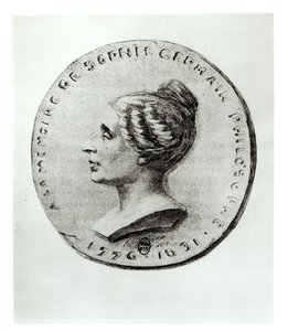 Medalha representando Sophie Germain (1776-1831) de French School