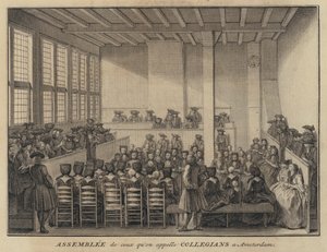 Encontro de Colegas em Amesterdão, Holanda (gravura) de French School
