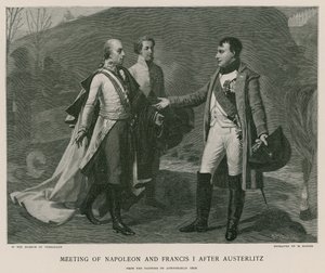 Encontro de Napoleão e Francisco I depois de Austerlitz de French School