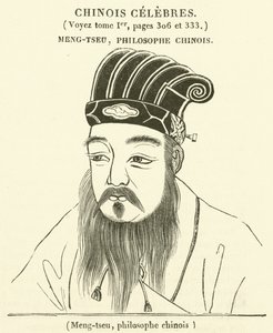Mengtseu, filósofo chinês (gravura) de French School